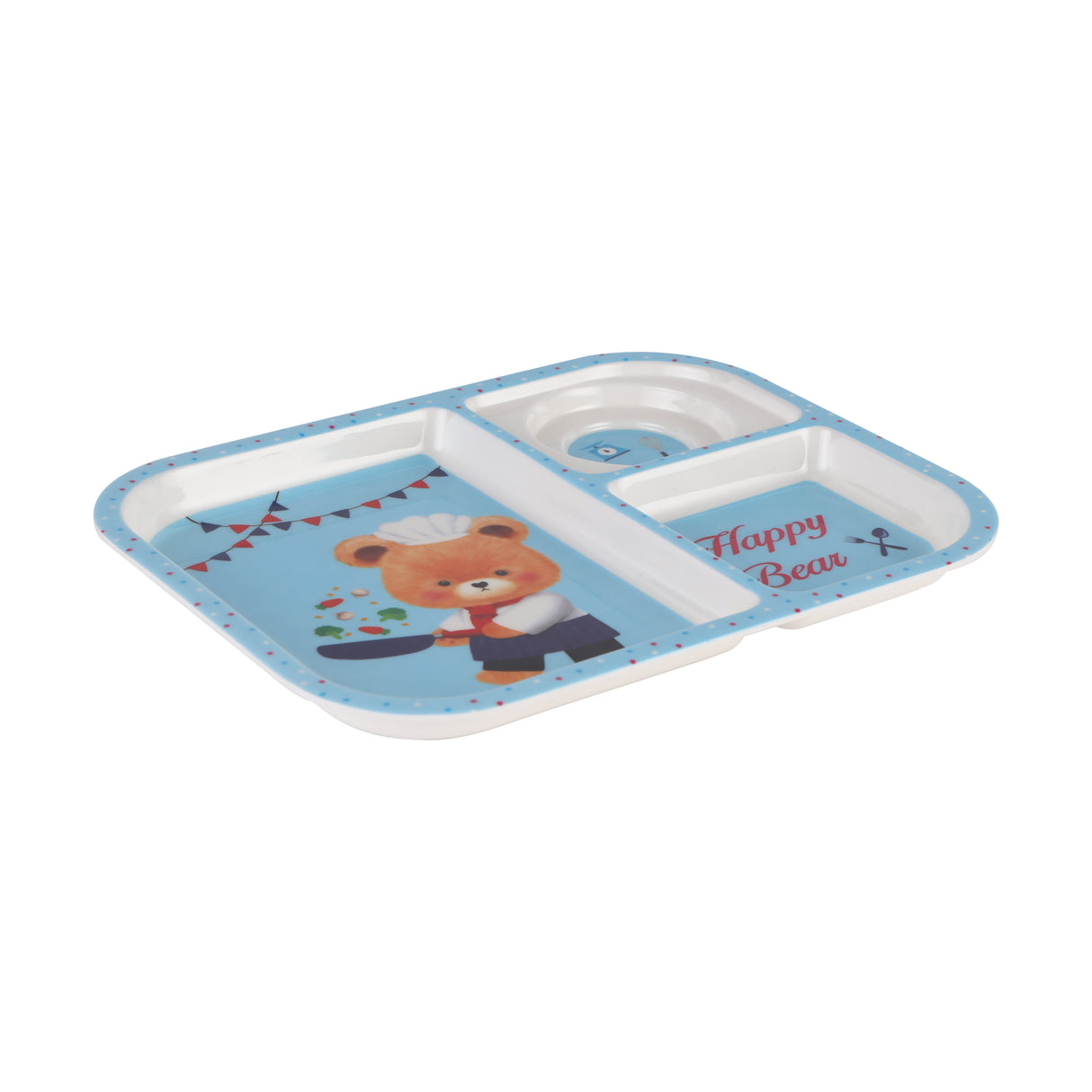 Royalford RF11932 Baby Plate| 3 compartments & made from durable BPA-free melamine| Features a cute design, odor-free material, and ideal for safe, organized kids meals|