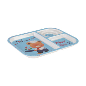 Royalford RF11932 Baby Plate| 3 compartments & made from durable BPA-free melamine| Features a cute design, odor-free material, and ideal for safe, organized kids meals|