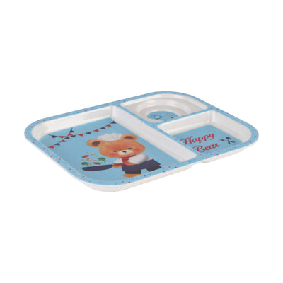 Royalford RF11932 Baby Plate| 3 compartments & made from durable BPA-free melamine| Features a cute design, odor-free material, and ideal for safe, organized kids meals|