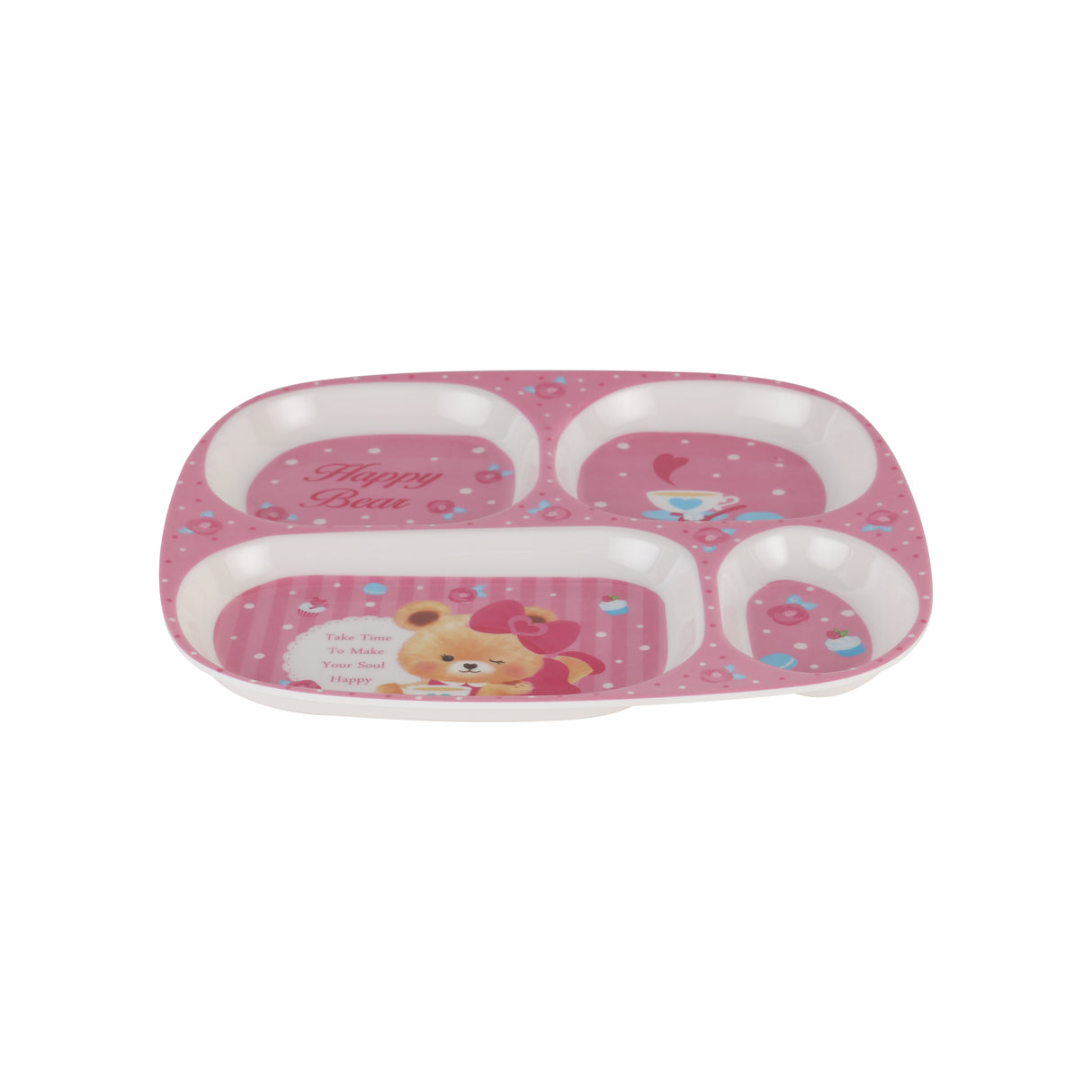 Royalford RF11933 Baby Plate | BPA-free melamine & a 3-compartment design for easy food separation| lightweight build & cute kid-friendly design for safe meals|