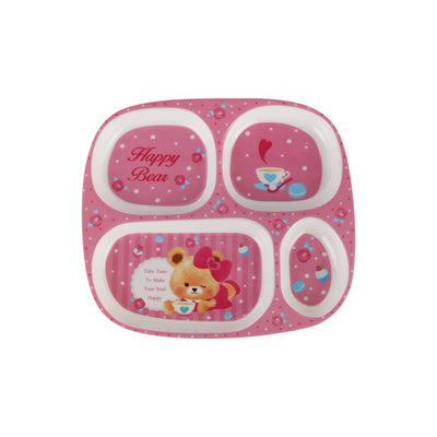 Royalford RF11933 Baby Plate | BPA-free melamine & a 3-compartment design for easy food separation| lightweight build & cute kid-friendly design for safe meals|