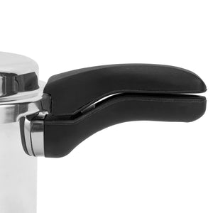 Royalford RF11942NS 5 litre aluminium pressure cooker with improved pressure regulator | anti-implosion lid, strong handle, even heating and multi-cooktop compatibility