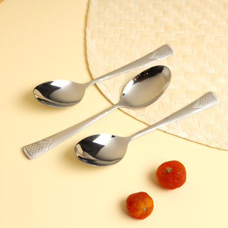 Royalford RF11944 24PCS stainless steel cutlery set| non-magnetic, food-grade material & sandblast finish| durable long handles, rust-resistant and for everyday|