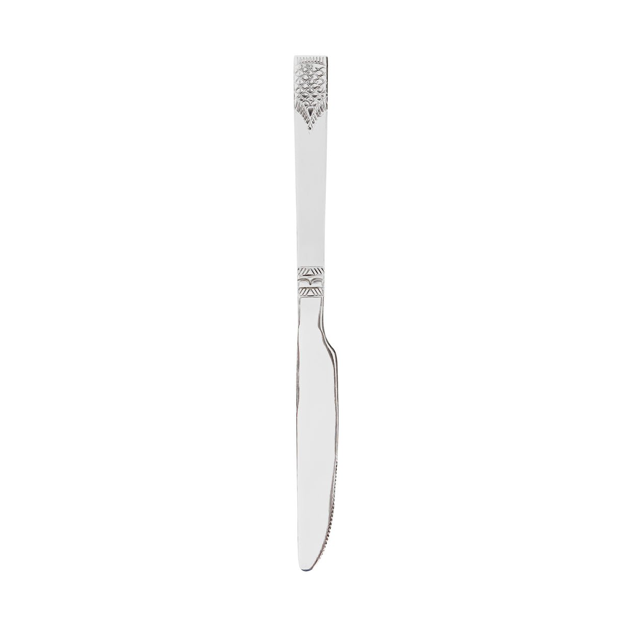 Royalford RF11947 Table Knife 6Pc Set 22cm | 100% Food Grade Stainless Steel Non-Magnetic Cutlery | Stylish Sandblast Finish | Extra-Thick Long Handle| Stain Resistant