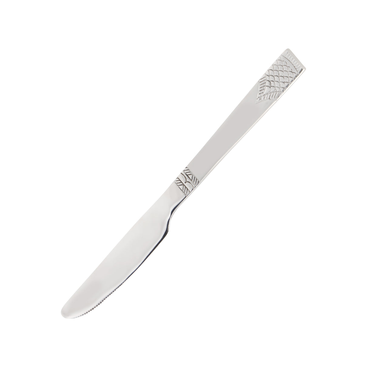Royalford RF11947 Table Knife 6Pc Set 22cm | 100% Food Grade Stainless Steel Non-Magnetic Cutlery | Stylish Sandblast Finish | Extra-Thick Long Handle| Stain Resistant