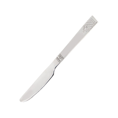Royalford RF11947 Table Knife 6Pc Set 22cm | 100% Food Grade Stainless Steel Non-Magnetic Cutlery | Stylish Sandblast Finish | Extra-Thick Long Handle| Stain Resistant