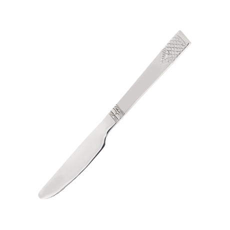 Royalford RF11947 Table Knife 6Pc Set 22cm | 100% Food Grade Stainless Steel Non-Magnetic Cutlery | Stylish Sandblast Finish | Extra-Thick Long Handle| Stain Resistant