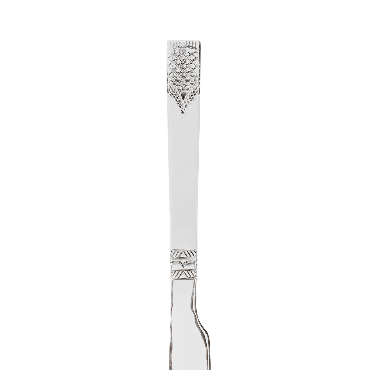 Royalford RF11947 Table Knife 6Pc Set 22cm | 100% Food Grade Stainless Steel Non-Magnetic Cutlery | Stylish Sandblast Finish | Extra-Thick Long Handle| Stain Resistant