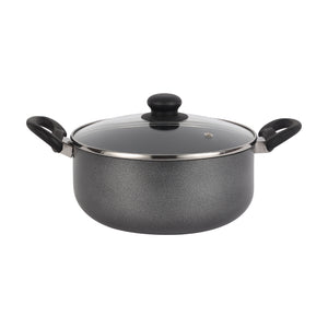 Royalford RF11953 7 Pcs Non-Stick Cookware Set| Press Aluminium with Glass Lids|  Frypan, Saucepan & Casserole| 3 Layer Coating| Strong Bakelite Handles for Daily Use