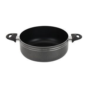 Royalford RF11962 26cm Aluminium Non-Stick Casserole | Tempered Glass Lid | 2.0mm Press Aluminium Body | PTFE & PFOA Free Cookware for Gas, Hot Plate & Halogen Cooking