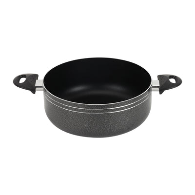 Royalford RF11962 26cm Aluminium Non-Stick Casserole | Tempered Glass Lid | 2.0mm Press Aluminium Body | PTFE & PFOA Free Cookware for Gas, Hot Plate & Halogen Cooking