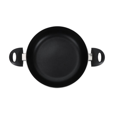 Royalford RF11962 26cm Aluminium Non-Stick Casserole | Tempered Glass Lid | 2.0mm Press Aluminium Body | PTFE & PFOA Free Cookware for Gas, Hot Plate & Halogen Cooking