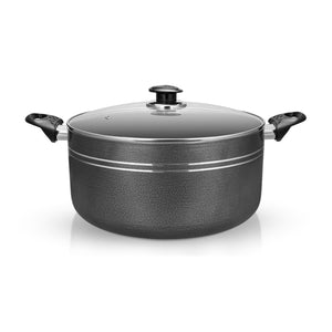 Royalford RF11963 28cm Aluminium Casserole with Lid| Non-Stick Coated Press Aluminium Casserole | Bakelite Handles | Perfect for  Everyday Family Cooking and Kitchen Use