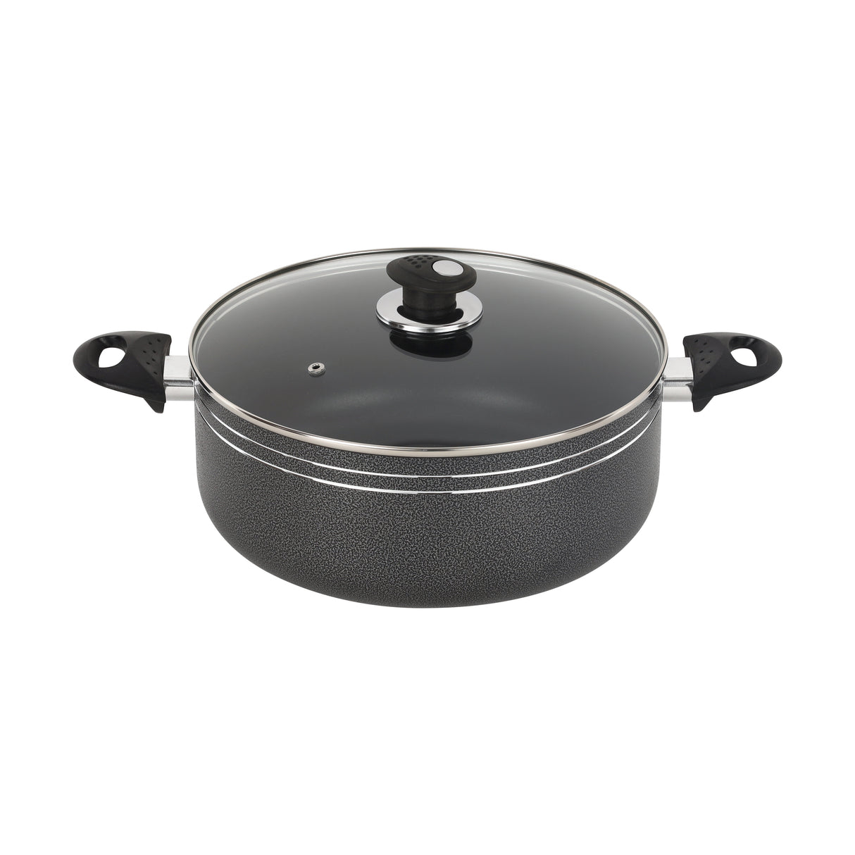 Royalford RF11963 28cm Aluminium Casserole with Lid| Non-Stick Coated Press Aluminium Casserole | Bakelite Handles | Perfect for  Everyday Family Cooking and Kitchen Use