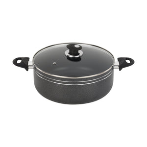 Royalford RF11963 28cm Aluminium Casserole with Lid| Non-Stick Coated Press Aluminium Casserole | Bakelite Handles | Perfect for  Everyday Family Cooking and Kitchen Use