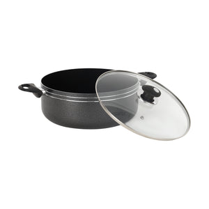 Royalford RF11963 28cm Aluminium Casserole with Lid| Non-Stick Coated Press Aluminium Casserole | Bakelite Handles | Perfect for  Everyday Family Cooking and Kitchen Use