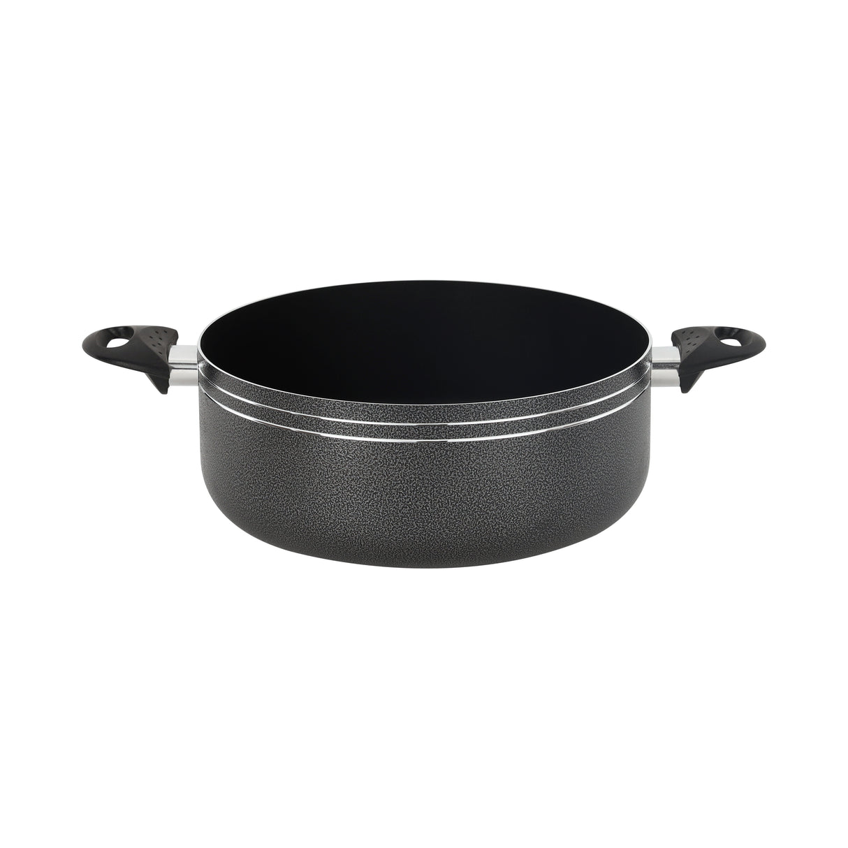 Royalford RF11963 28cm Aluminium Casserole with Lid| Non-Stick Coated Press Aluminium Casserole | Bakelite Handles | Perfect for  Everyday Family Cooking and Kitchen Use