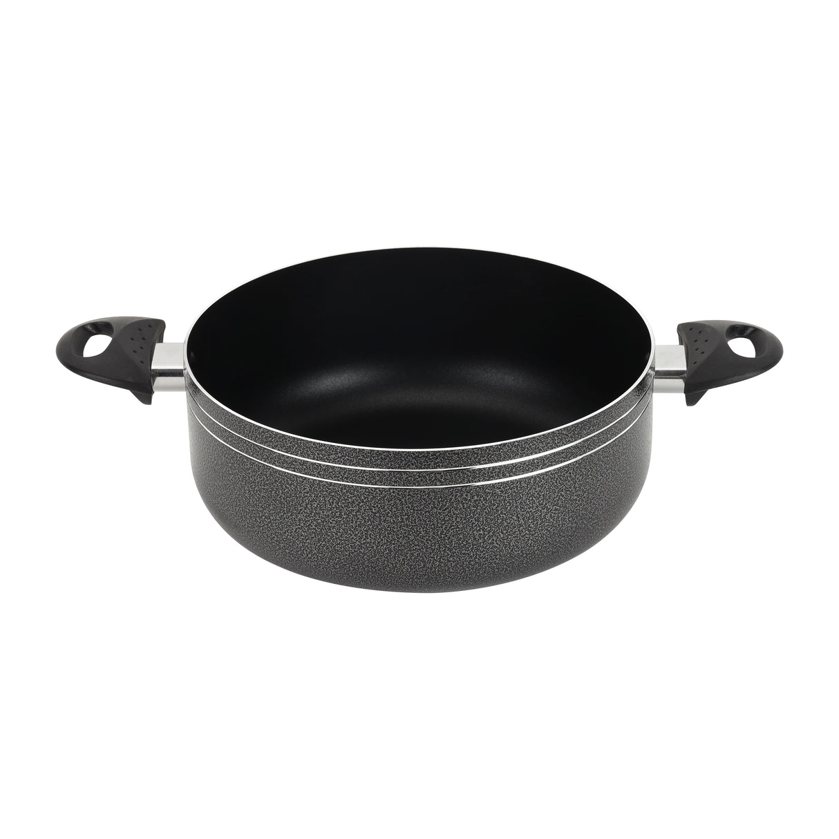 Royalford RF11965 32cm Aluminium Casserole | Non-Stick Coating |  Tempered Glass Lid|  Strong Bakelite Handles |  Heat Resistant Body for Large Capacity Family Cooking