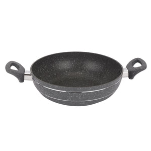 Royalford RF11967 Smart Granite wok pan with glass lid |features forged aluminium body, 5-layer granite coating, soft-touch handles and full induction compatibility