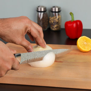 Royalford RF12008 8" Slicer Knife| extra-sharp stainless steel blade with non-stick coating & ergonomic PP handle| lightweight design & dishwasher-safe for daily use|