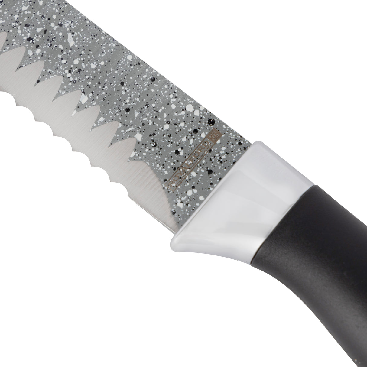 Royalford RF12009 8" Bread Knife| a serrated stainless steel blade with non-stick coating| ergonomic PP handle, dishwasher-safe , perfect for slicing bread, cakes|