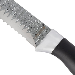 Royalford RF12009 8" Bread Knife| a serrated stainless steel blade with non-stick coating| ergonomic PP handle, dishwasher-safe , perfect for slicing bread, cakes|