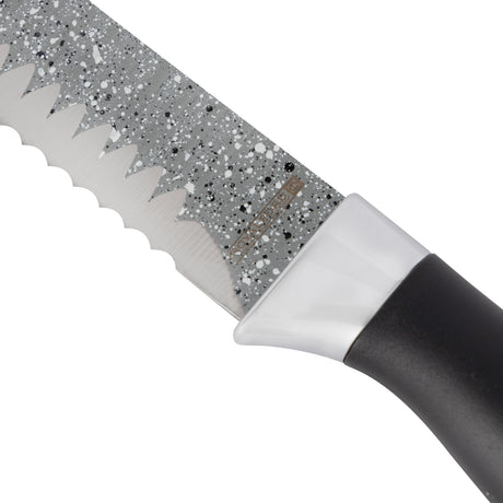 Royalford RF12009 8" Bread Knife| a serrated stainless steel blade with non-stick coating| ergonomic PP handle, dishwasher-safe , perfect for slicing bread, cakes|