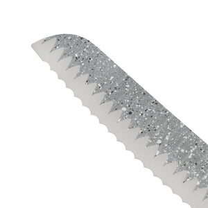 Royalford RF12009 8" Bread Knife| a serrated stainless steel blade with non-stick coating| ergonomic PP handle, dishwasher-safe , perfect for slicing bread, cakes|