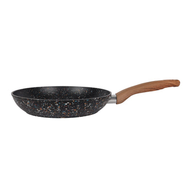Royalford RF12012 26cm Frypan | Forged Aluminium Body | Granite Non-Stick Coating | Induction Compatible Base | PFOA-Free Design & Soft-Touch Wooden Finish Handle