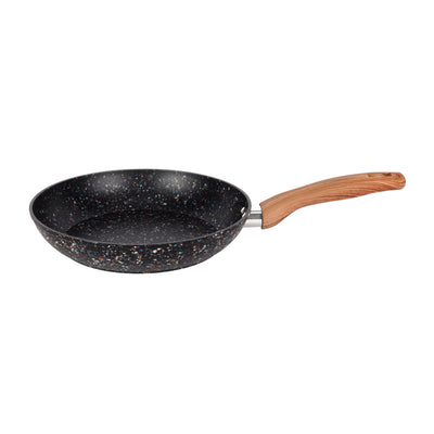 Royalford RF12012 26cm Frypan | Forged Aluminium Body | Granite Non-Stick Coating | Induction Compatible Base | PFOA-Free Design & Soft-Touch Wooden Finish Handle