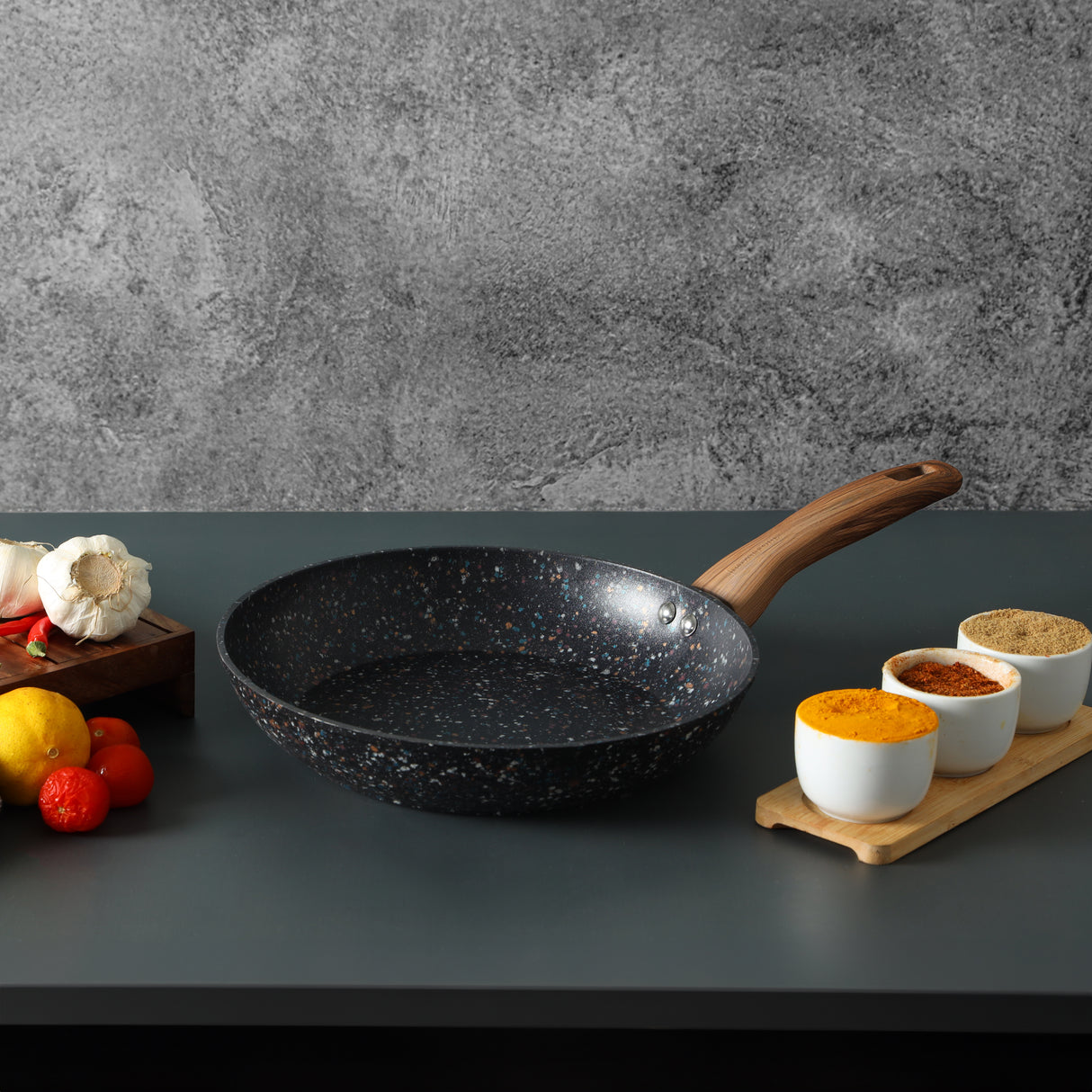 Geepas & Royalford Modern Kitchen Upgrade Combo: 4L Air Fryer & 26cm Induction-Compatible Granite Frypan