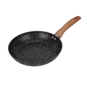 Royalford RF12012 26cm Frypan | Forged Aluminium Body | Granite Non-Stick Coating | Induction Compatible Base | PFOA-Free Design & Soft-Touch Wooden Finish Handle