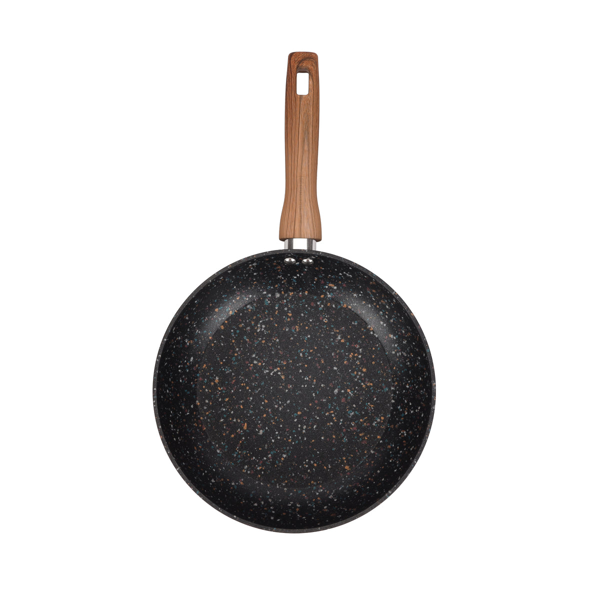 Royalford RF12012 26cm Frypan | Forged Aluminium Body | Granite Non-Stick Coating | Induction Compatible Base | PFOA-Free Design & Soft-Touch Wooden Finish Handle