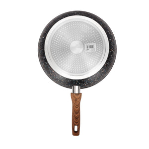 Royalford RF12014 30cm Forged Aluminium Frypan |  Multistone Granite Non-Stick Coating| Extra-Thick Induction Bottom| PFOA-Free Soft-Touch Handle | Durable Forged Body