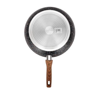 Royalford RF12014 30cm Forged Aluminium Frypan |  Multistone Granite Non-Stick Coating| Extra-Thick Induction Bottom| PFOA-Free Soft-Touch Handle | Durable Forged Body