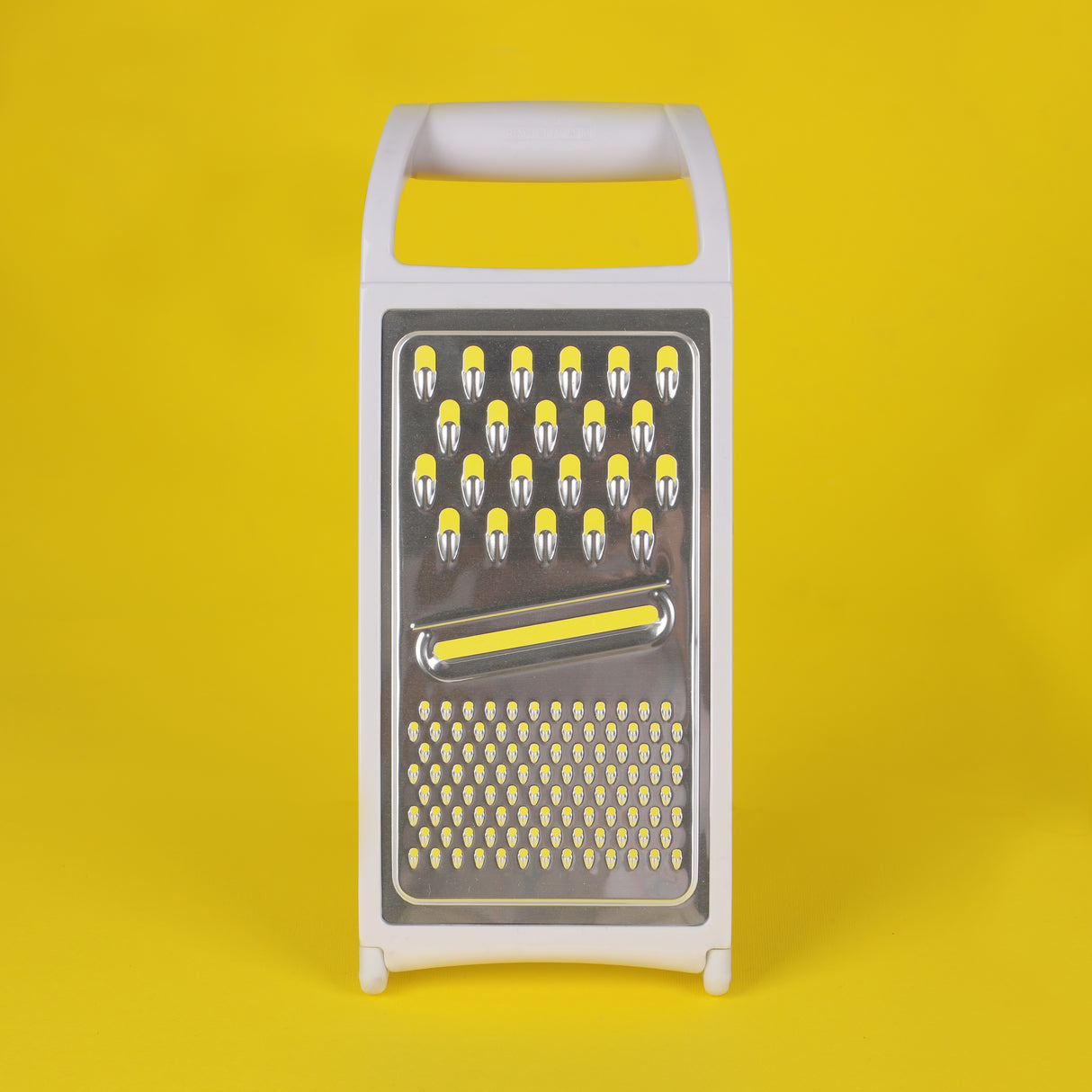 Royalford RF12021 Flat Grater| stainless steel multi blades and sharp cutting surfaces| soft TPR handle, dishwasher-safe design and ideal for grating, slicing|