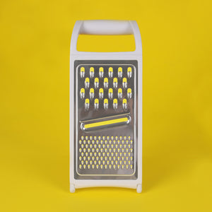 Royalford RF12021 Flat Grater| stainless steel multi blades and sharp cutting surfaces| soft TPR handle, dishwasher-safe design and ideal for grating, slicing|