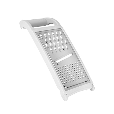 Royalford RF12021 Flat Grater| stainless steel multi blades and sharp cutting surfaces| soft TPR handle, dishwasher-safe design and ideal for grating, slicing|