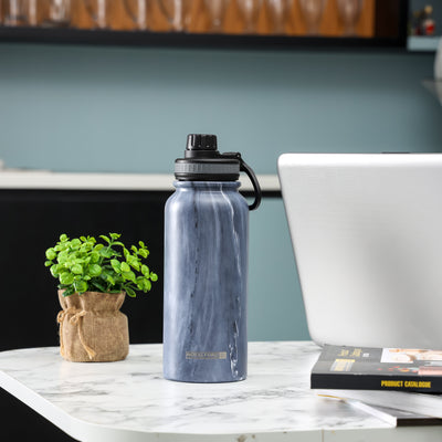 Royalford RF12024 Stainless Steel Vacuum Bottle | 900ml with Double Wall Insulation for Hot & Cold Drinks| Leak-Resistant Portable Thermal Bottle for  Office & Travel Use