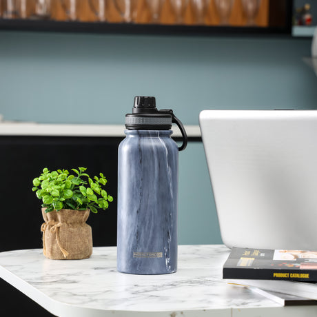Royalford RF12024 Stainless Steel Vacuum Bottle | 900ml with Double Wall Insulation for Hot & Cold Drinks| Leak-Resistant Portable Thermal Bottle for  Office & Travel Use