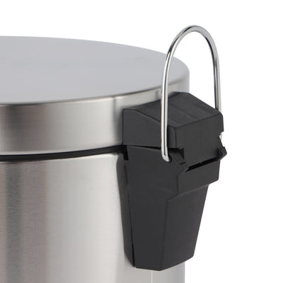 Royalford RF12090 7L Stainless Steel Pedal Bin | Soft Close Lid | Removable Inner Bucket| Strong Foot Pedal | Non-Slip Base | Perfect for Kitchen, Bathroom & Office Use