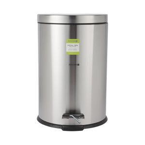 Royalford 20 liter Pedal Dustbin- RF12092/ Step On, Steel Pedals, Iron Handle, Plastic Base, for Waste Disposal, with Removable Inner bucket/ Trash Can for Home, Office, Bathroom, School, Restaurant/ Stainless Steel Bin, Slow Closing Lid and Hands Free Op