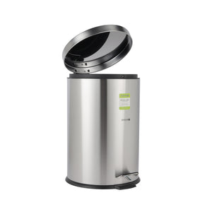Royalford RF12092 20L Stainless Steel Pedal Bin | Soft Close Lid | Removable Inner Bucket | Hands Free Foot Pedal | Non Slip Base| Perfect  for  Home & Office Use