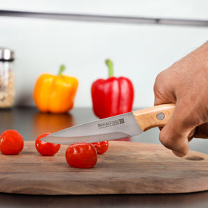 Royalford RF12093 4” Paring Knife| sharp stainless steel blade & durable wooden handle offers precise cutting| ergonomic grip, stain resistance, for everyday kitchen use|
