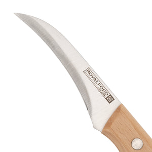 Royalford RF12094 3.5” carving knife| sharp stainless steel blade & durable wooden handle offers precise cutting| ergonomic grip, stain resistance for daily kitchen use|