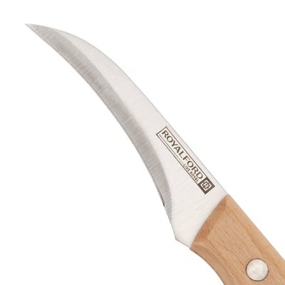 Royalford RF12094 3.5” carving knife| sharp stainless steel blade & durable wooden handle offers precise cutting| ergonomic grip, stain resistance for daily kitchen use|