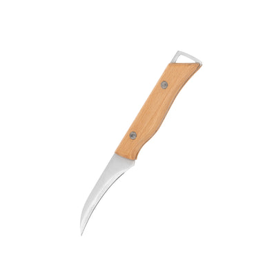 Royalford RF12094 3.5” carving knife| sharp stainless steel blade & durable wooden handle offers precise cutting| ergonomic grip, stain resistance for daily kitchen use|