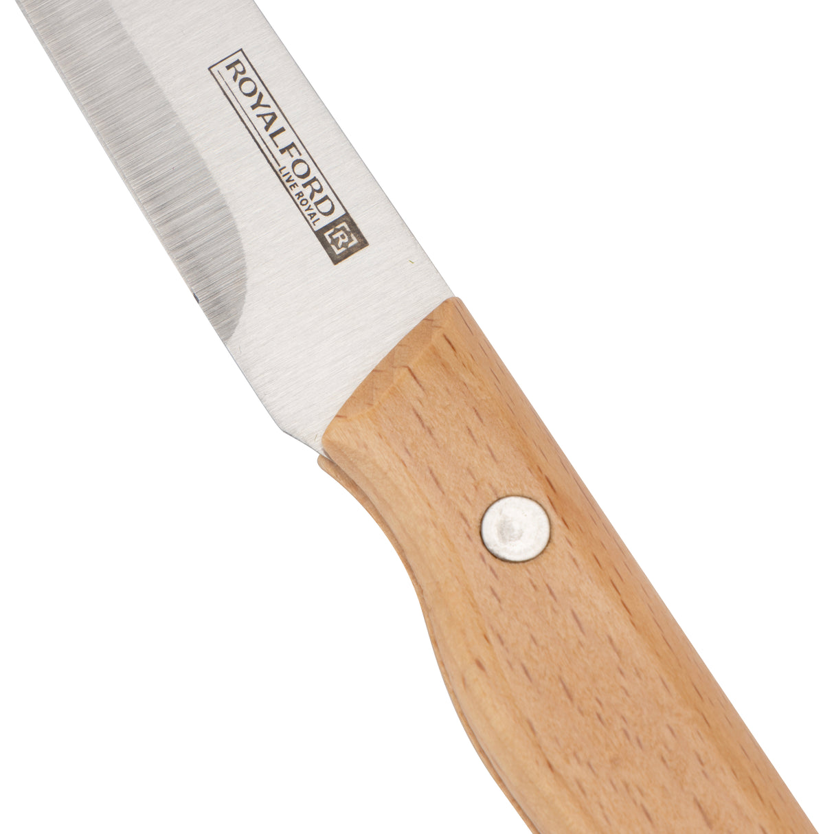 Royalford RF12095 5” Utility Knife| sharp stainless steel blade and sturdy wooden handle| for precise cutting, peeling, and slicing with comfort, durability, and control|