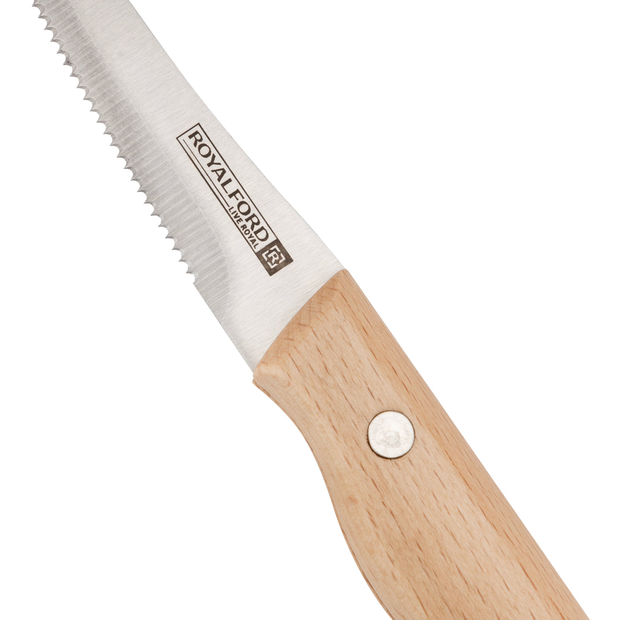 Royalford RF12096 5” fruit knife| extra-sharp stainless steel blade and wooden handle| durable, stain-resistant, perfect for precise cutting, peeling, and slicing tasks|