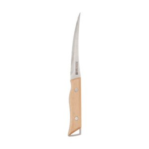 Royalford RF12096 5” fruit knife| extra-sharp stainless steel blade and wooden handle| durable, stain-resistant, perfect for precise cutting, peeling, and slicing tasks|